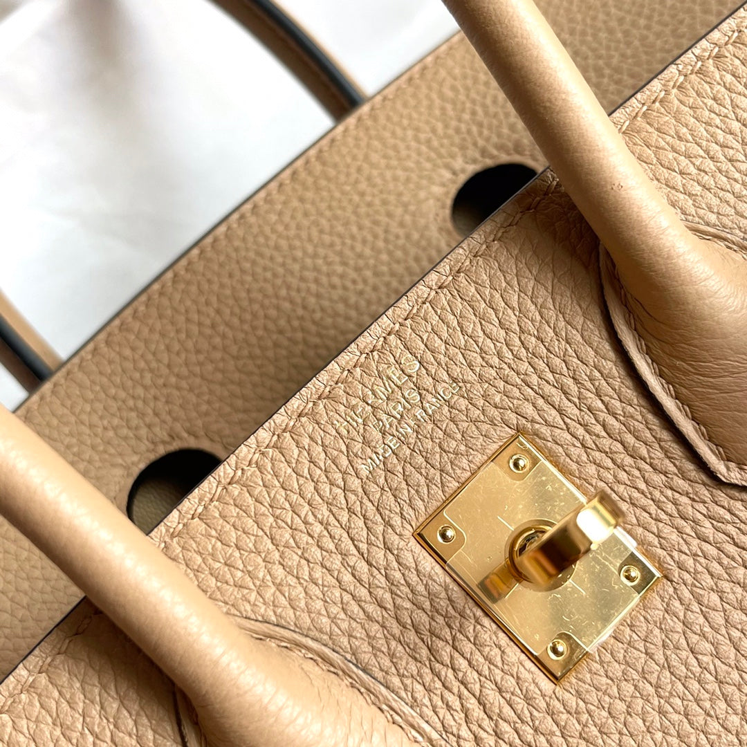 Hermes Birkin 25cm Beige Togo Leather Gold Hardware Bag