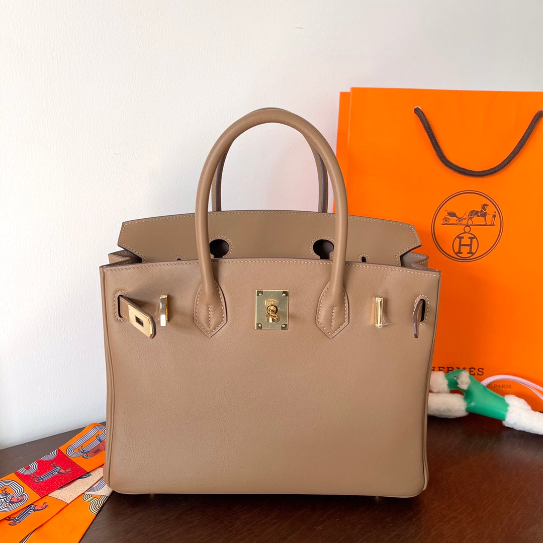 Hermes Birkin 30cm Beige Swift Leather Gold Hardware Bag