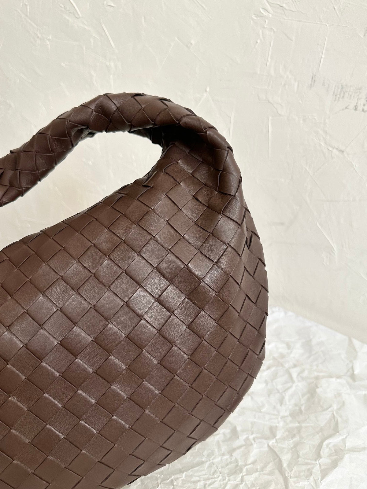 Bottega Veneta Small Jodie 48cm Chocolate Suede Leather Bag