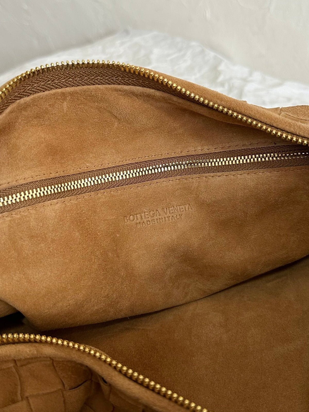 Bottega Veneta Small Jodie 48cm Brown Suede Leather Bag