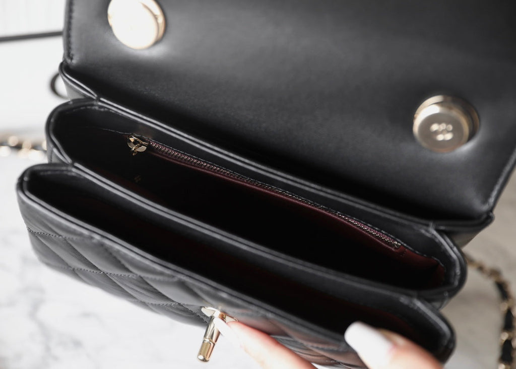 Chanel Trendy 20cm Black Lambskin Gold Hardware Bag