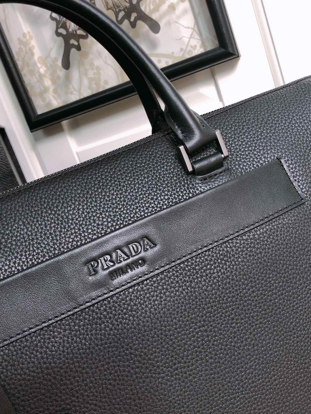 Prada Briefcase 40 in Black Grained Calfskin Bag