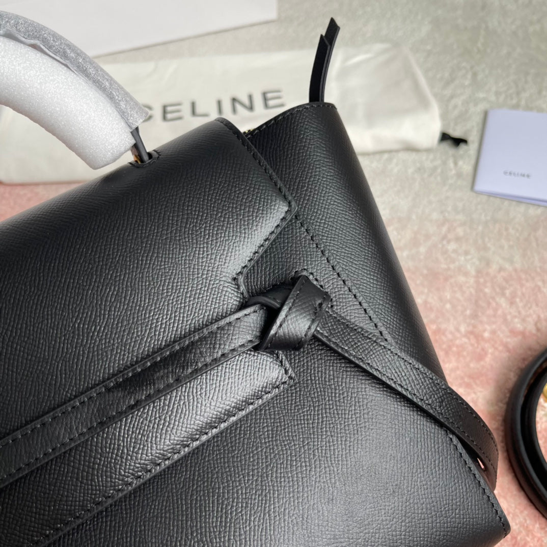 Celine Fish Bag 24 Black Cowhide Leather