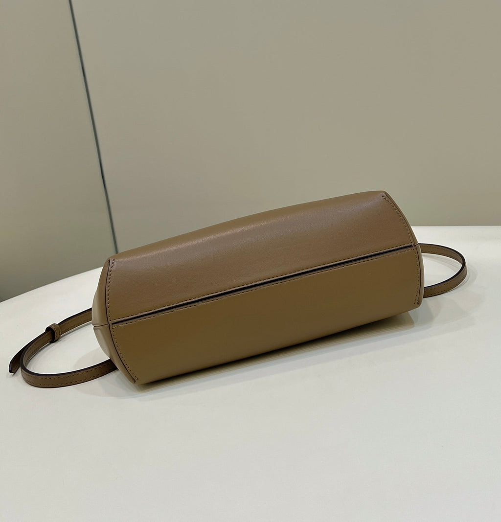 Fendi First Small 26 Coffee Brown Leather Bag with Exotic Details