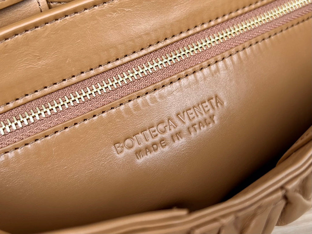 Bottega Veneta Cassette 28 in Medium Brown Soft Lambskin Bag