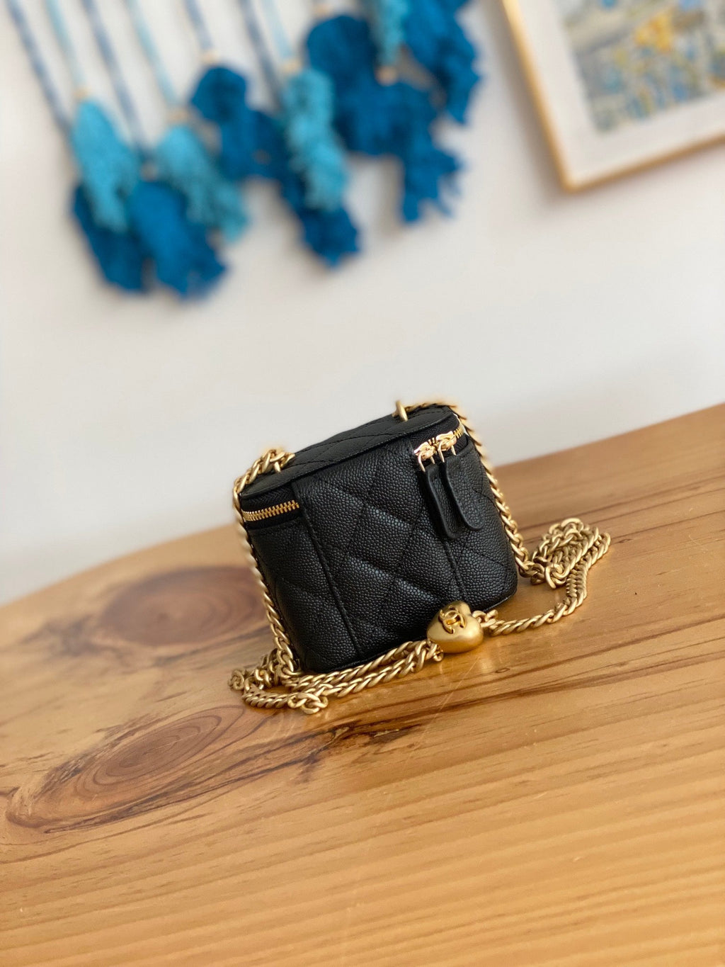 Chanel Mini 10 Vanity in Black Calfskin Gold Hardware Bag