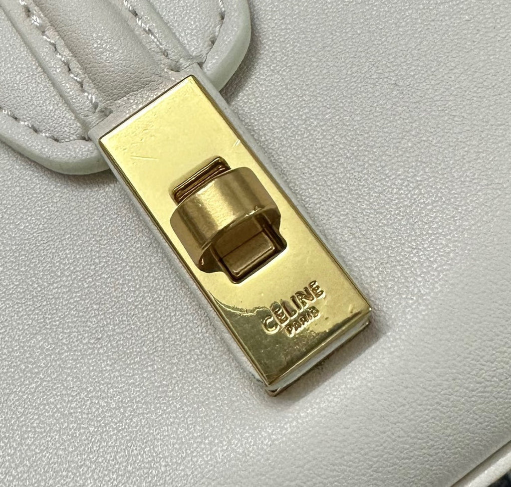 Celine Classic Mini 18 White Calfskin Bag