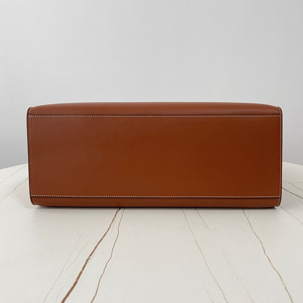 Celine Cabas Triomphe 37 Cinnamon Brown in Smooth Calfskin Bag