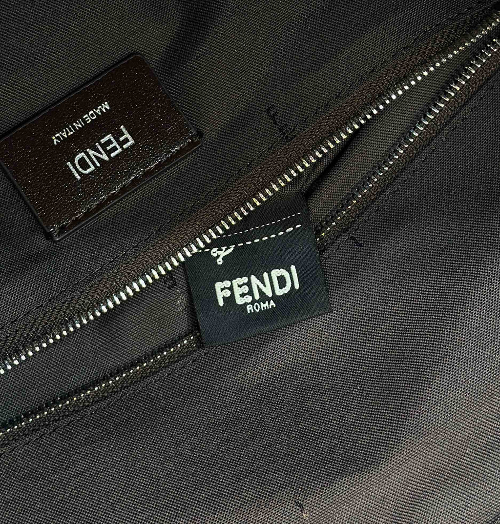 Fendi Strike 41 Medium Ff Mocha Brown Jacquard Fabric Backpack
