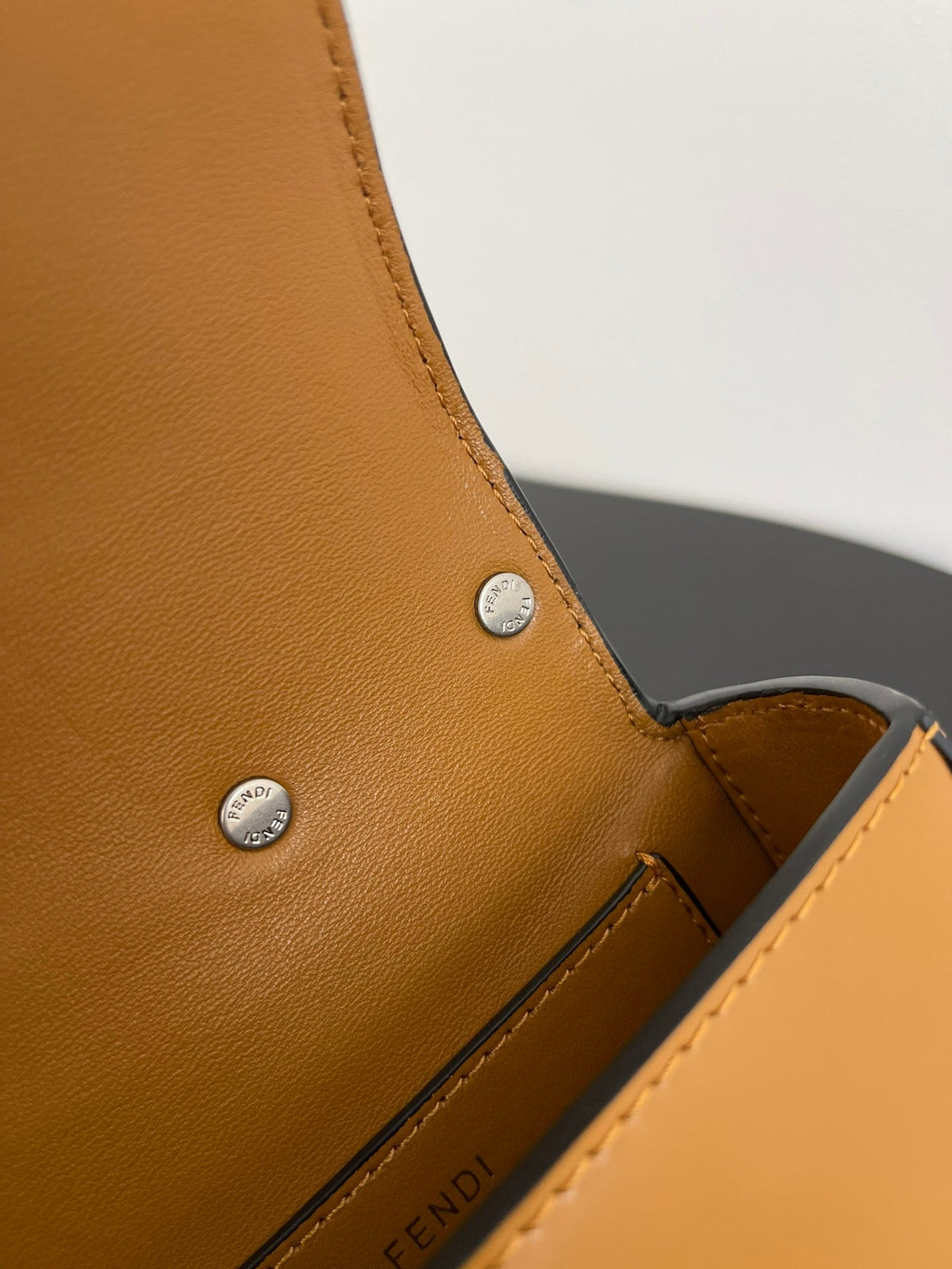 Fendi Mini First Sight 13 Bag in Copper Brown Calfskin with Silver Hardware