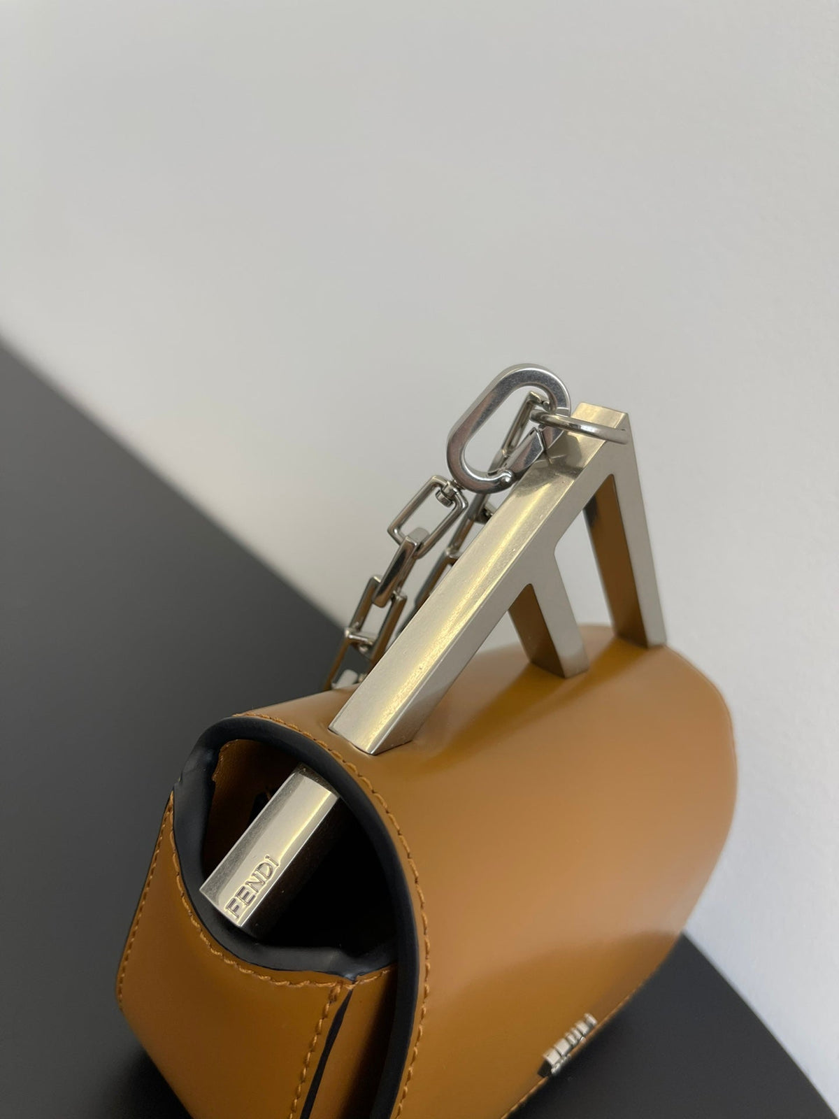 Fendi Mini First Sight 13 Bag in Copper Brown Calfskin with Silver Hardware