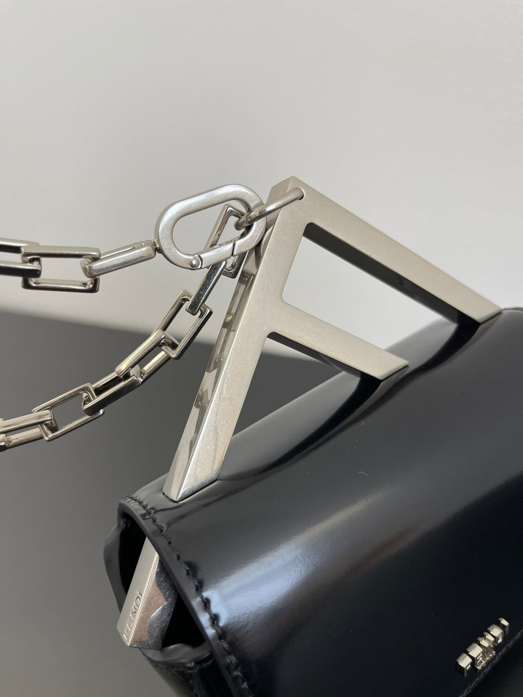 Fendi Mini First Sight 13 Bag in Black Calfskin with Silver Hardware