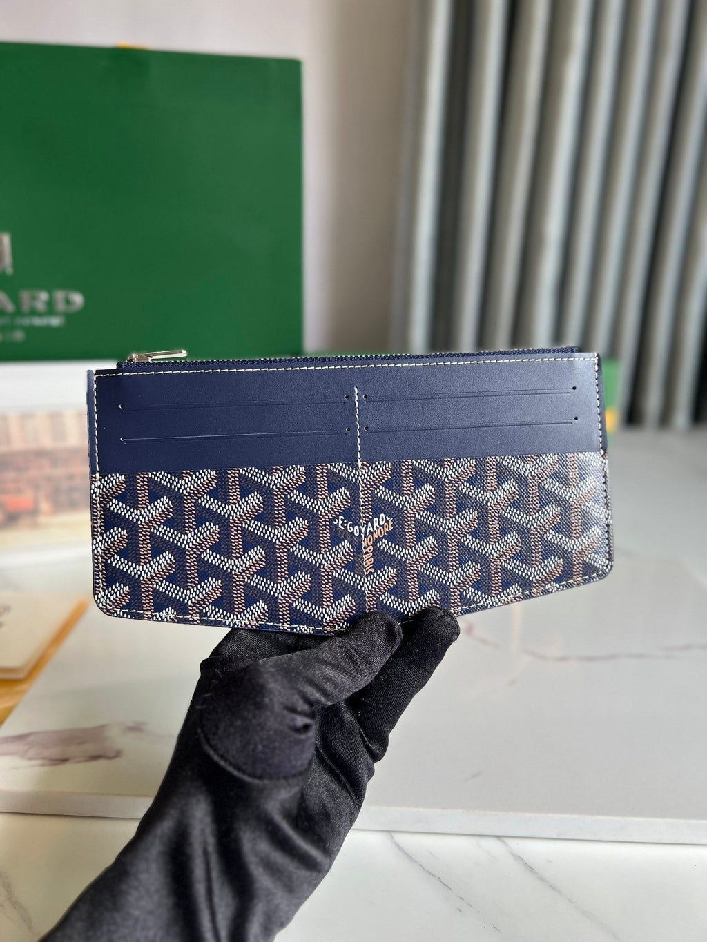 Goyard Insert Louise 21 in Gunpowder Blue Goyardine Canvas Bag