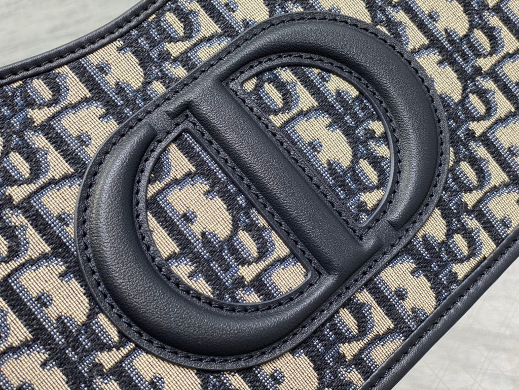 Dior Hobo Signature 23 Bag in Black Beige Pattern Lambskin