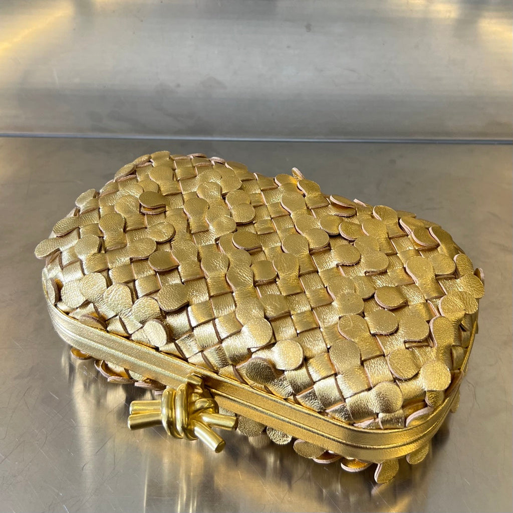 Bottega Veneta Golden Knot 19 in Golden Lambskin Bag
