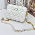 Dior Caro Box 19 in White Calfskin Bag
