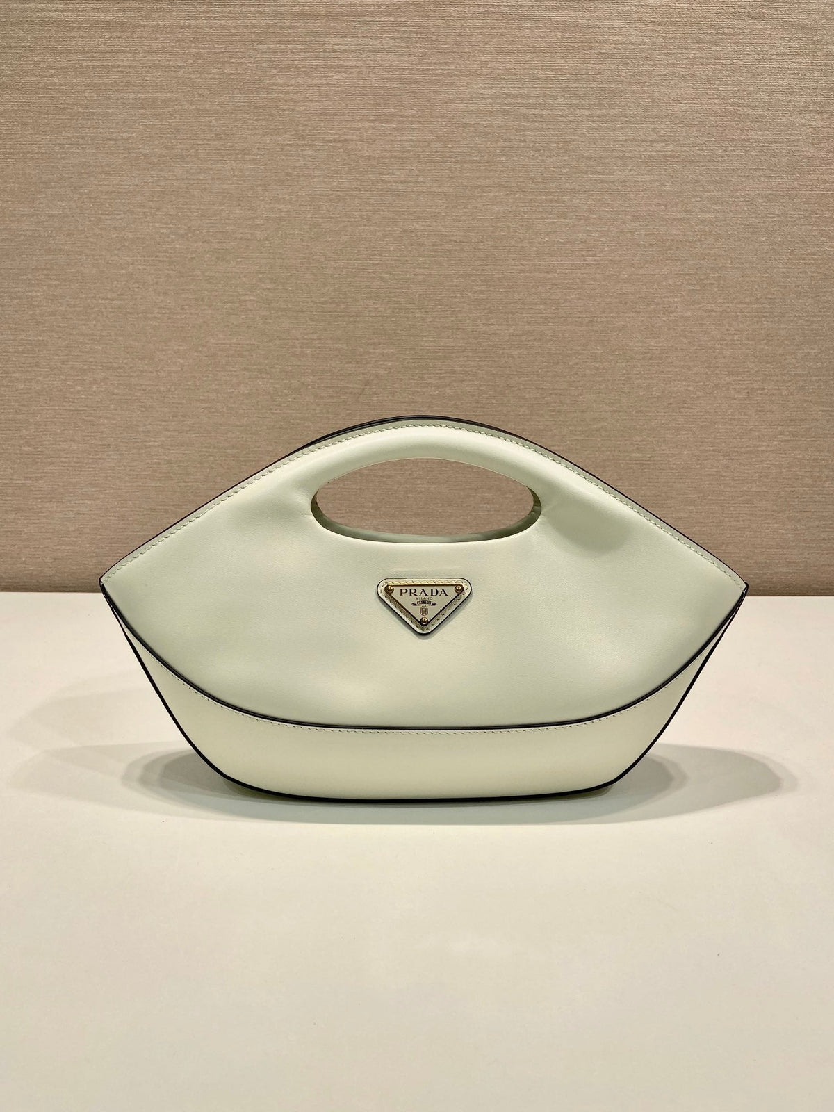 Prada Dumpling Bag 30 in Whte Calfskin
