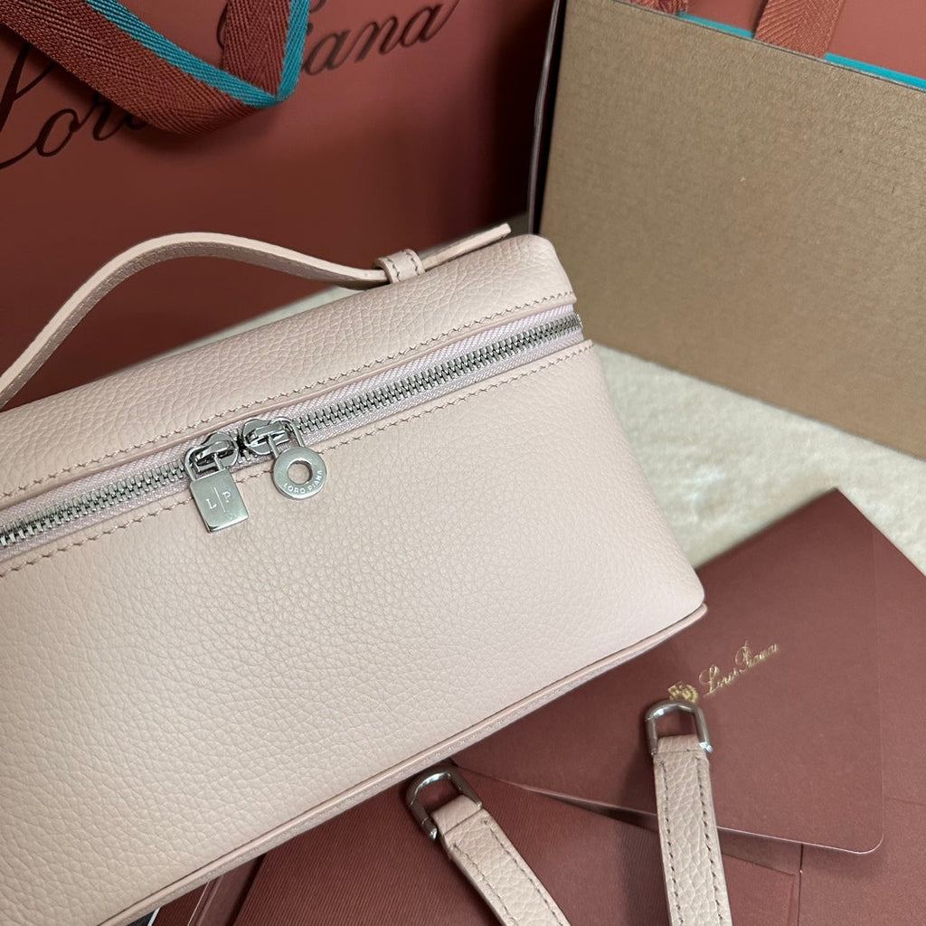 Loro Piana Extra Pocket L19 in Blush Pink Grained Calfskin with Silver Hardware Bag