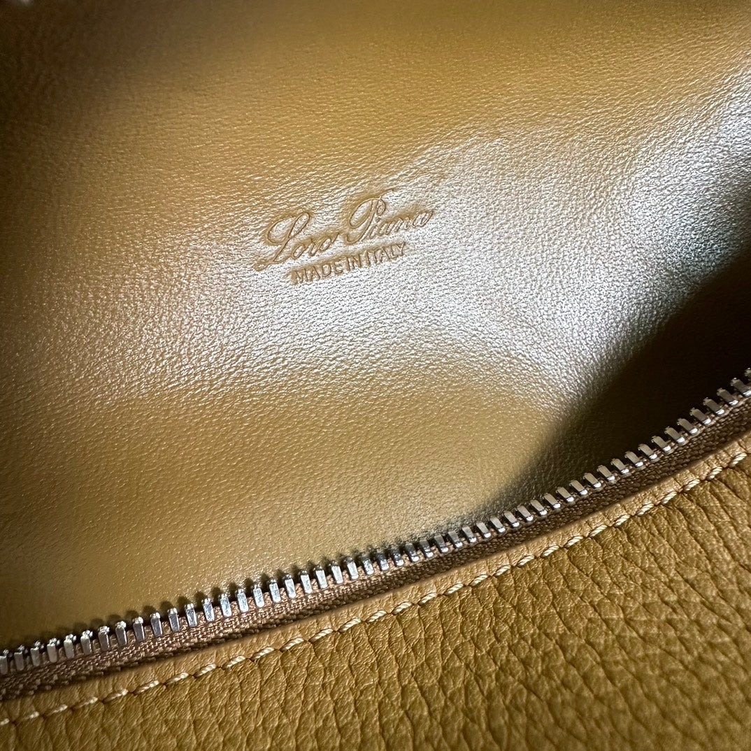 Loro Piana Extra Pocket L19 in Dijon Yellow Grained Calfskin with Silver Hardware Bag