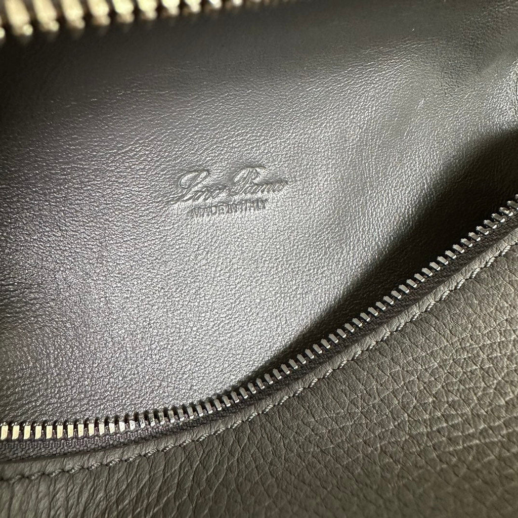 Loro Piana Extra Pocket L19 in Black Grained Calfskin with Silver Hardware Bag