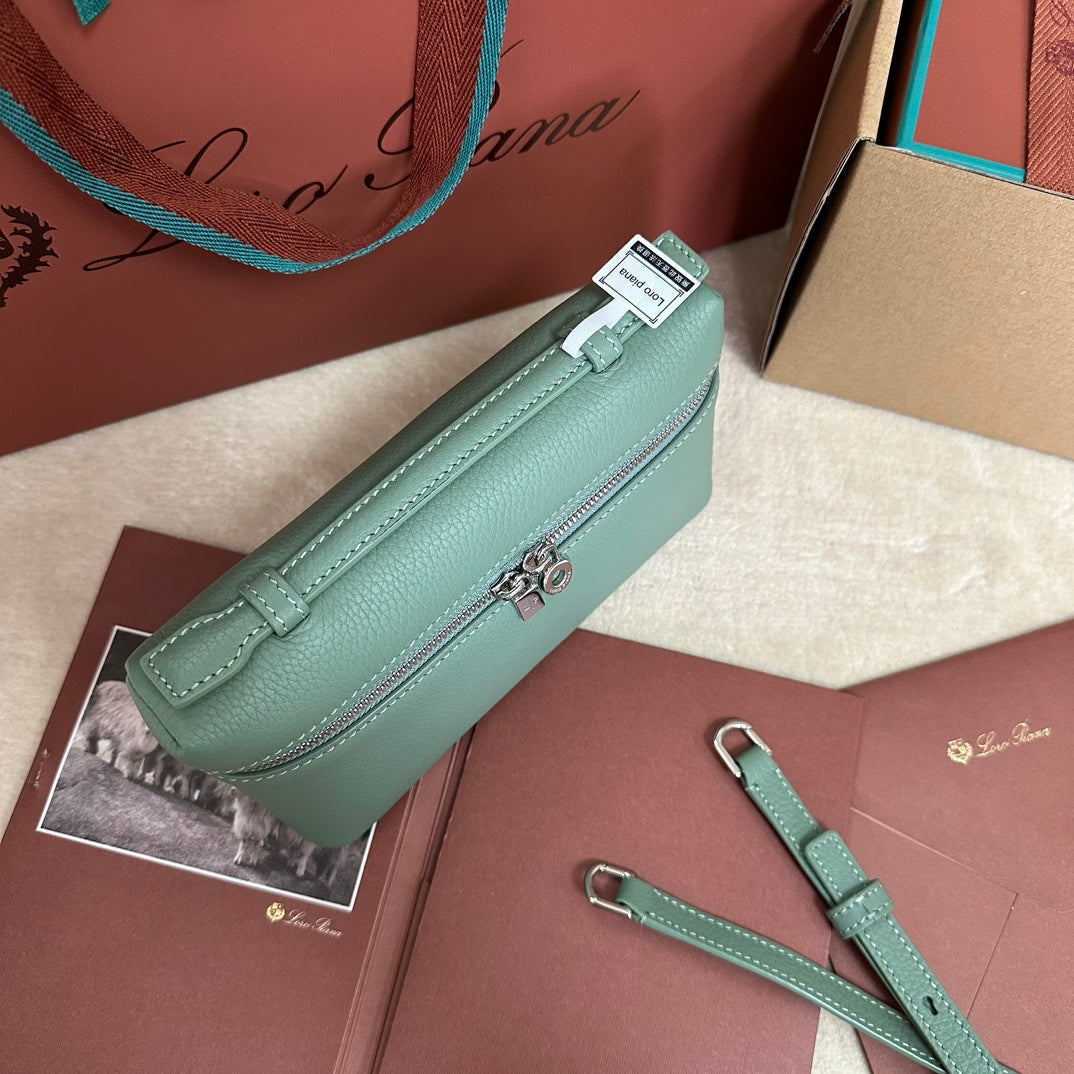 Loro Piana Extra Pocket L19 in Teal Green Calfskin with Silver Hardware Bag