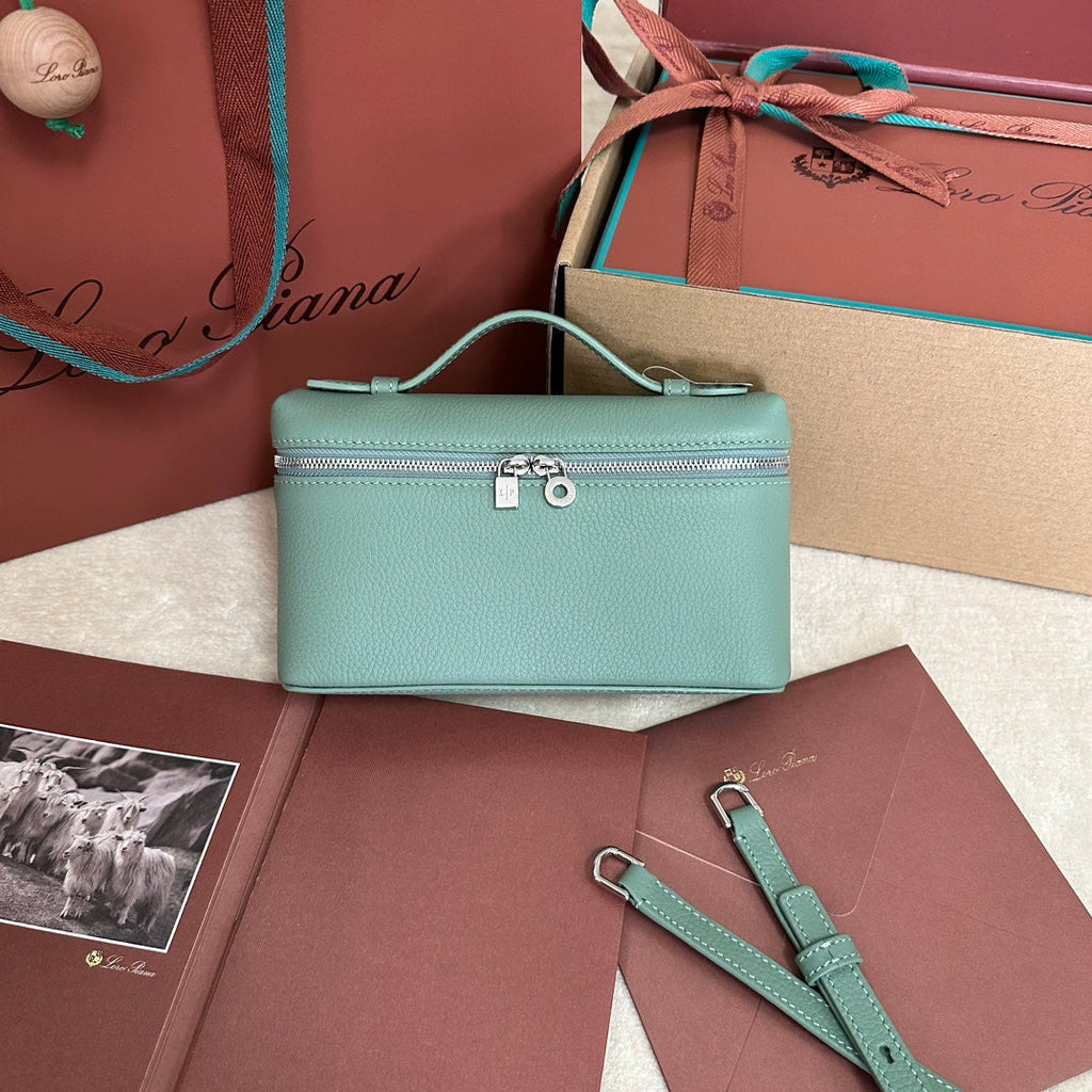 Loro Piana Extra Pocket L19 in Teal Green Calfskin with Silver Hardware Bag