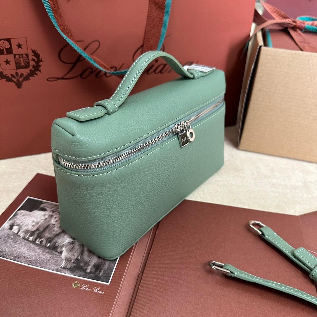 Loro Piana Extra Pocket L19 in Teal Green Calfskin with Silver Hardware Bag