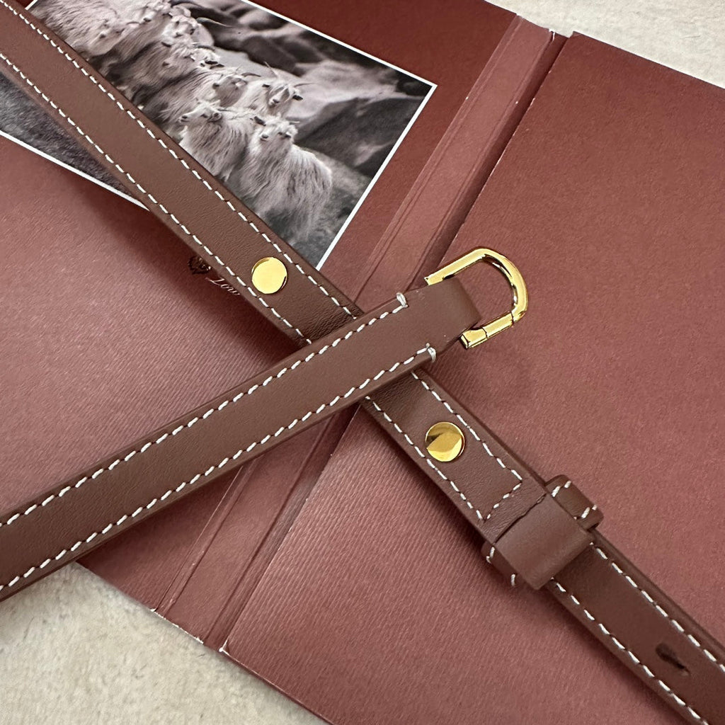 Loro Piana Extra Pocket L19 in White Canvas and Chestnut Brown Calfskin with Gold Hardware Bag