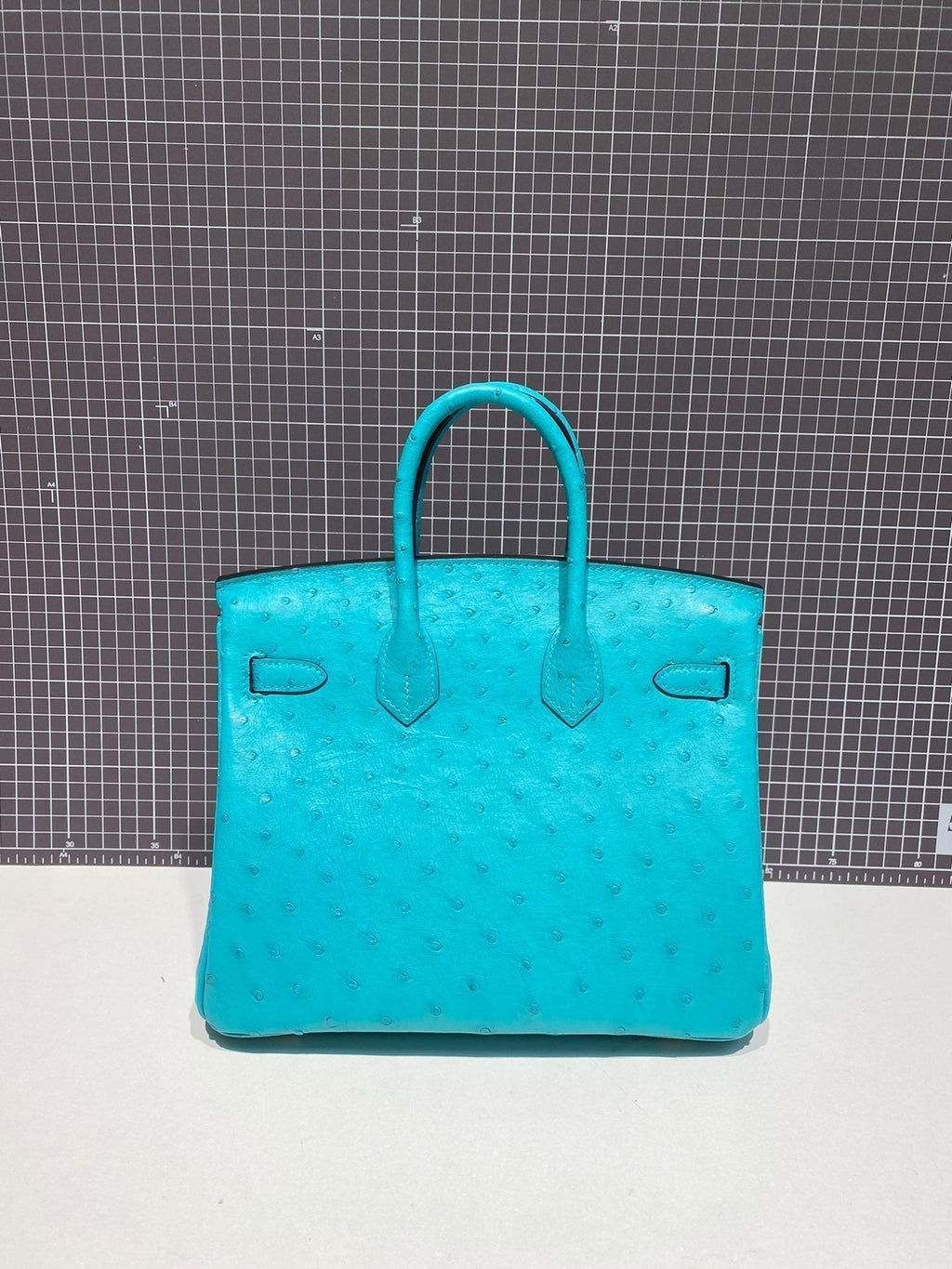 Hermes Birkin 30cm Cloud Blue Ostrich Leather Gold Hardware Bag