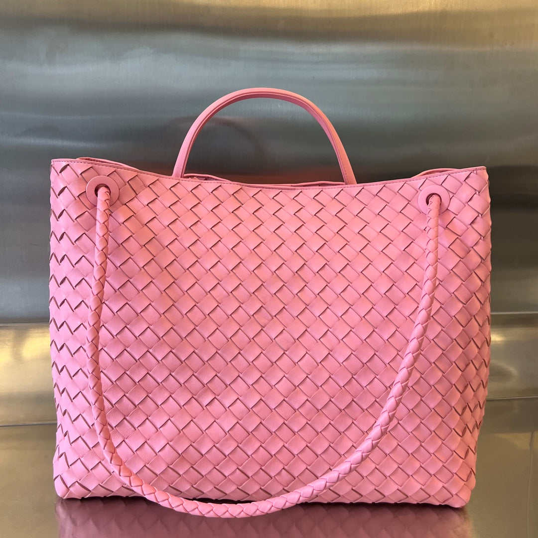 Bottega Veneta Large Andiamo 45cm Pink Lambskin Bag