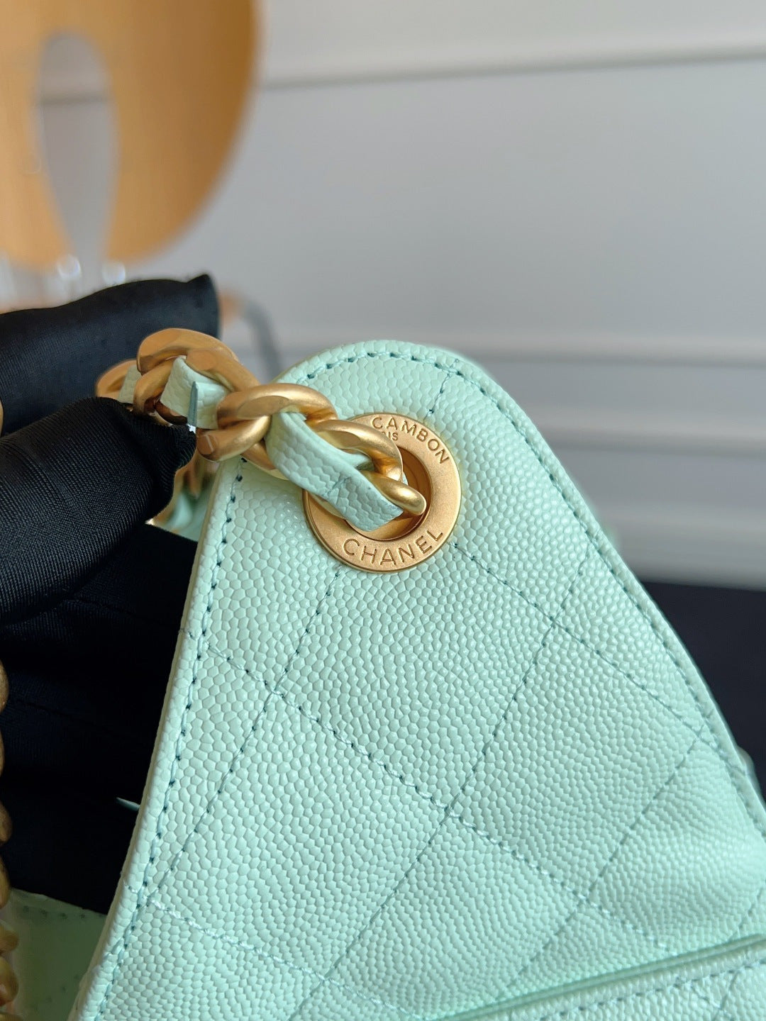 Chanel 25S Hobo Bag 30 in Seafoam Green Caviar with Gold Hardware