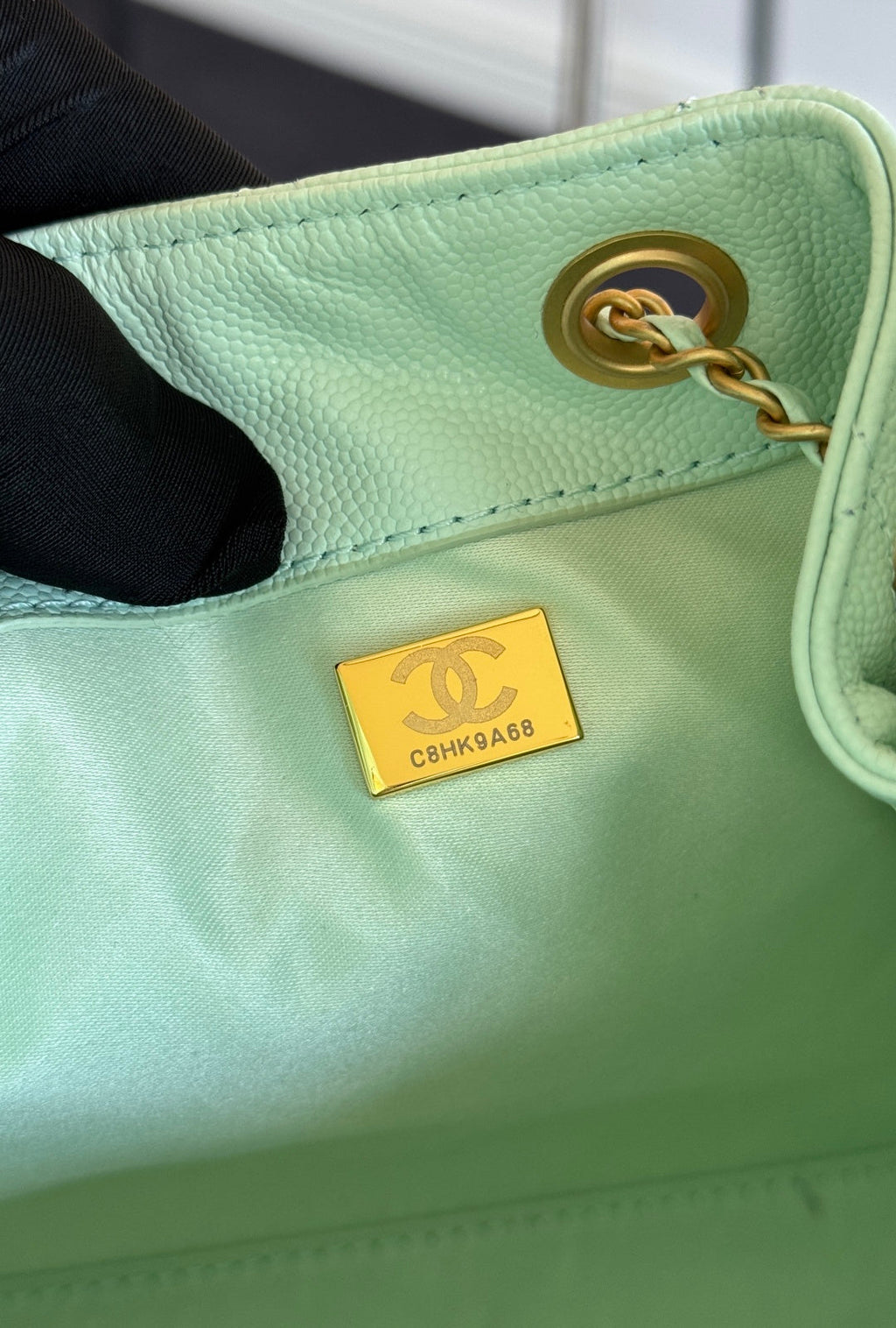 Chanel 25S Hobo Bag 30 in Seafoam Green Caviar with Gold Hardware