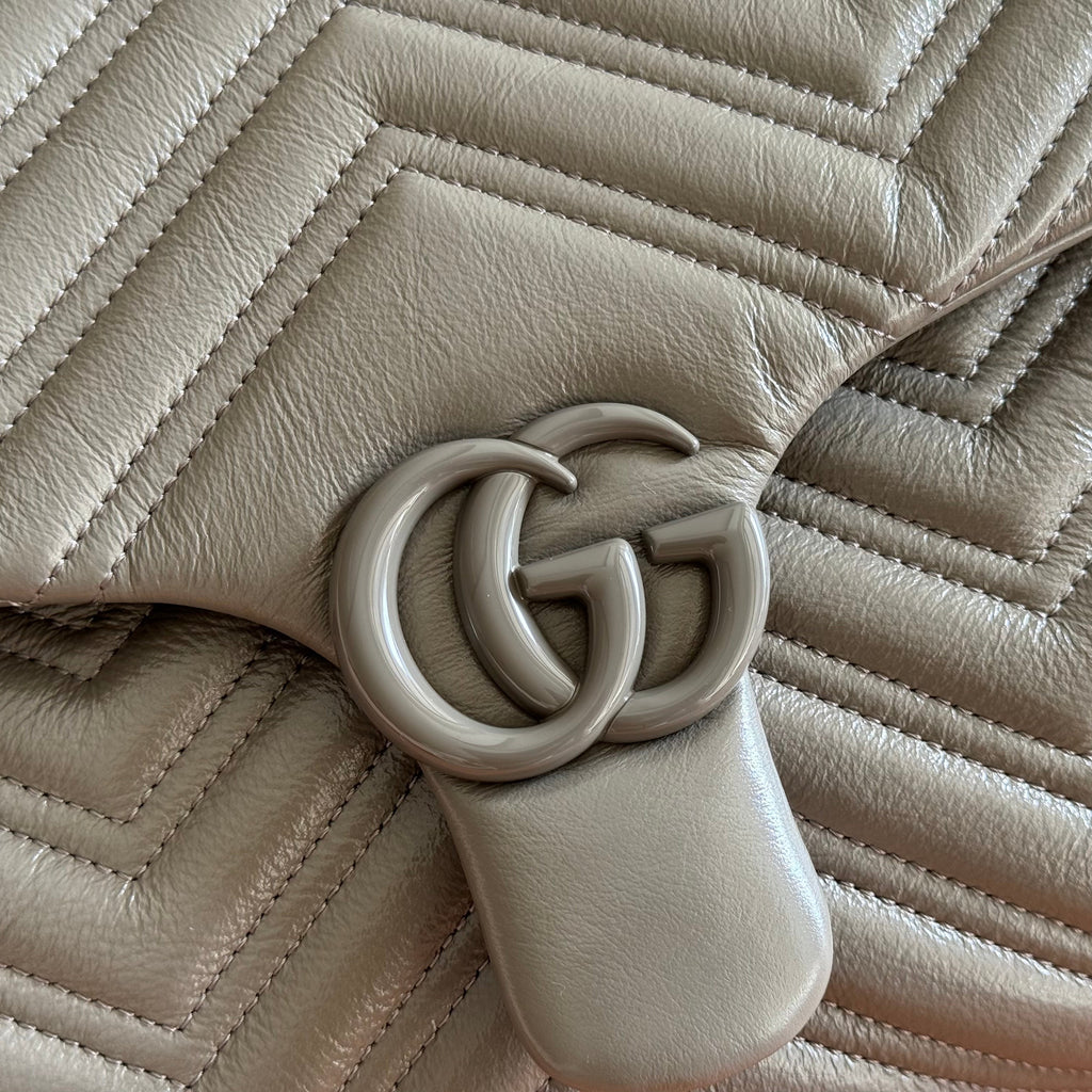Gucci 26S Marmont Bag 37 in Brownish Gray Calfskin