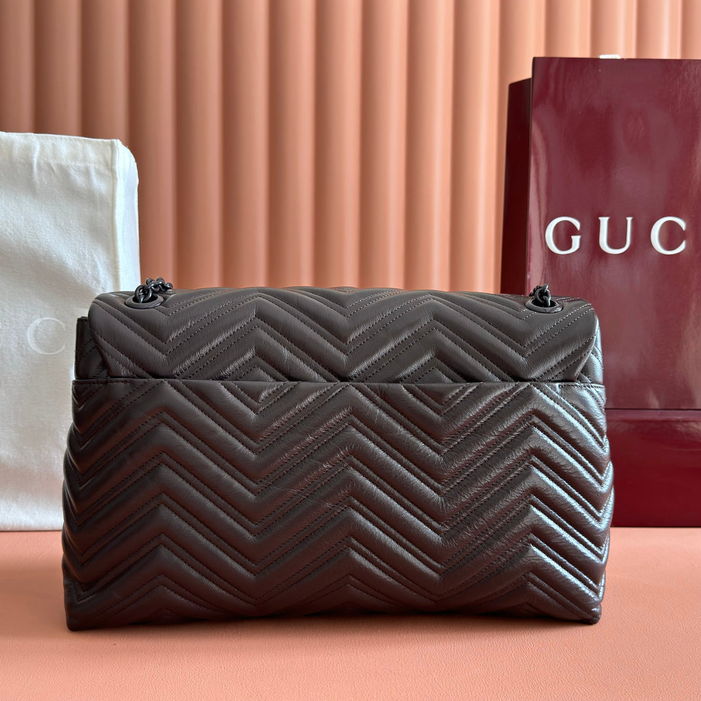 Gucci 26S Marmont Bag 37 in Dark Brown Calfskin