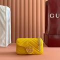 Gucci 26S Marmont Bag 16 in Yellow Lambskin