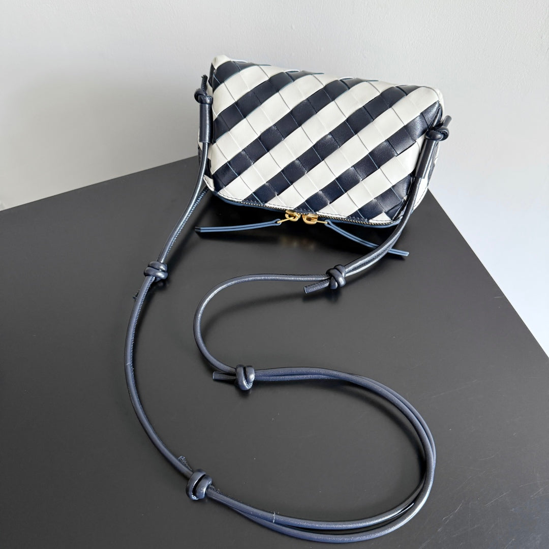 Bottega Veneta 25S Concert Pouch 18 in Zebra Pattern Calfskin Gold Hardware