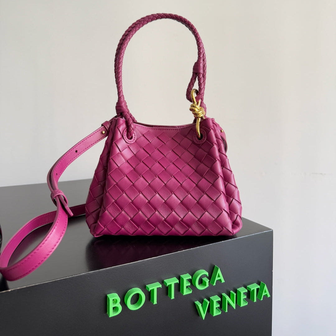 Bottega Veneta 25S Small Parachute 21 in Raspberry Pink Calfskin Gold Hardware Bag