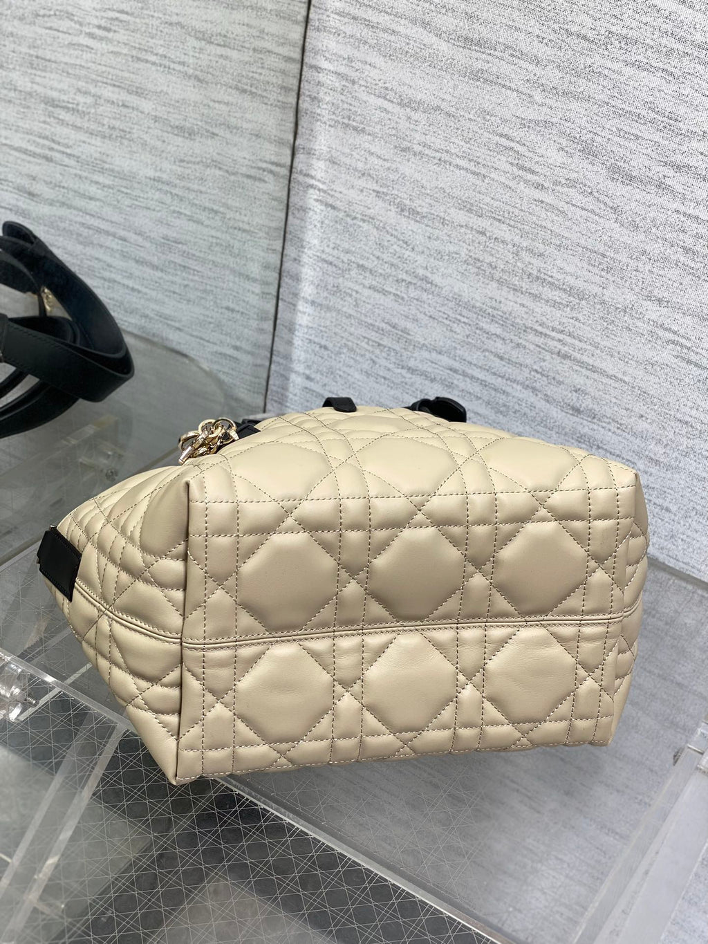 Dior Always Mini 23 Bag in Ivory Tan Macrocannage Calfskin
