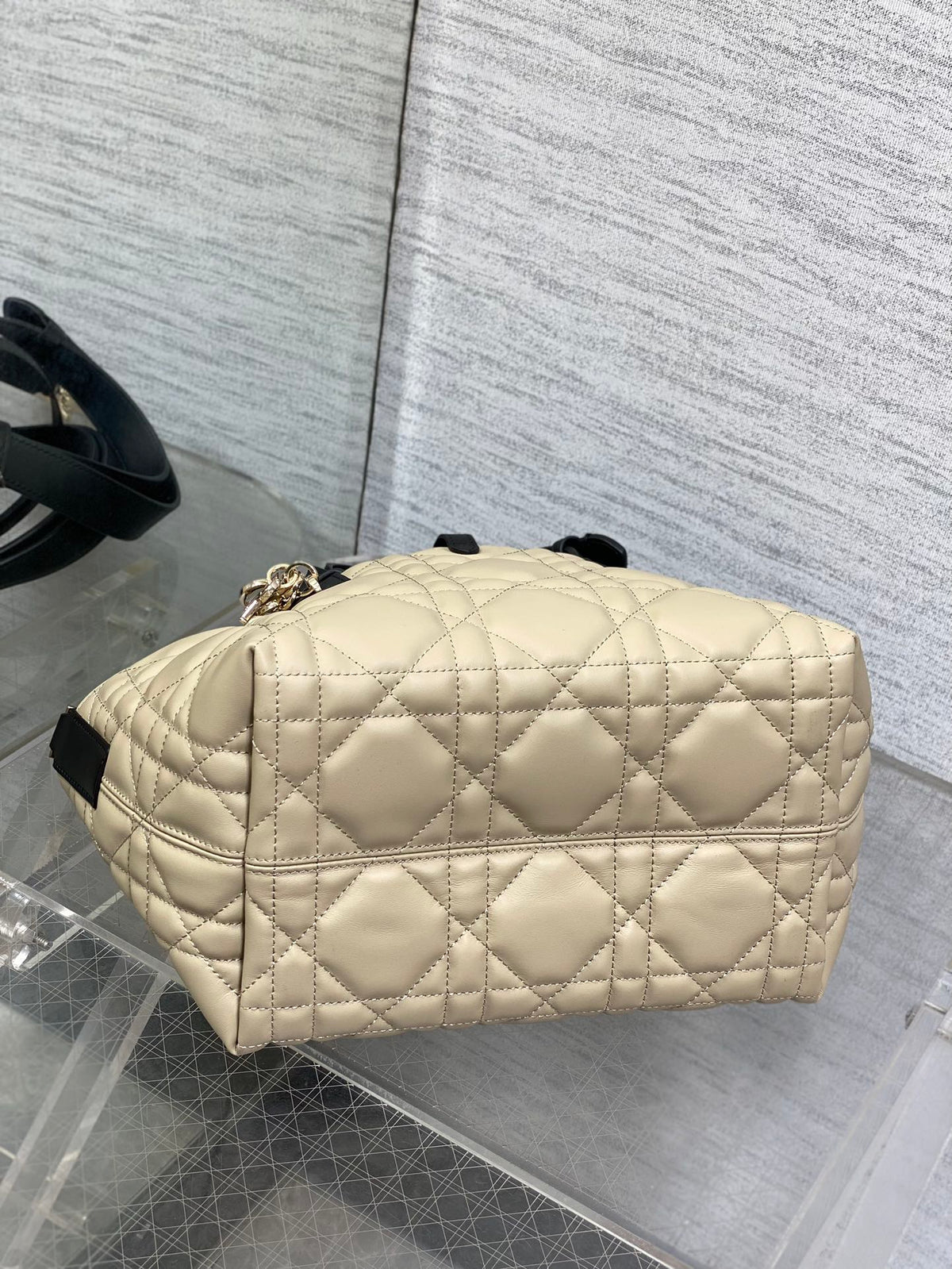 Dior Always Mini 23 Bag in Ivory Tan Macrocannage Calfskin