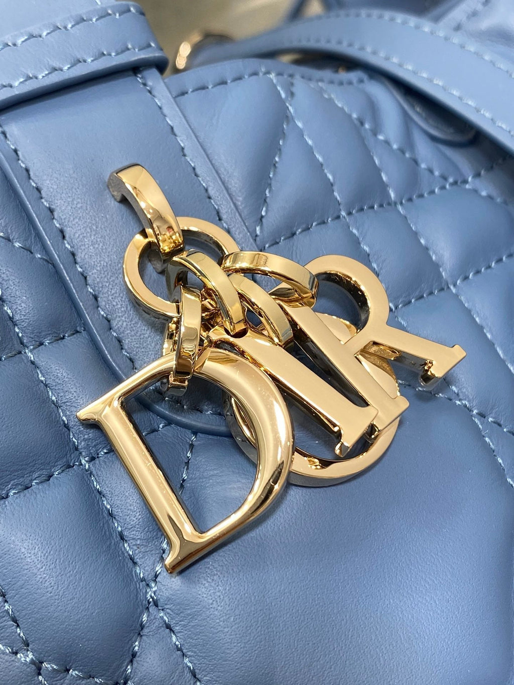 Dior Always Mini 23 Bag in Azure Blue Macrocannage Calfskin
