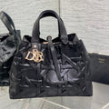 Dior Always Medium 28 Bag in Black Macrocannage Calfskin