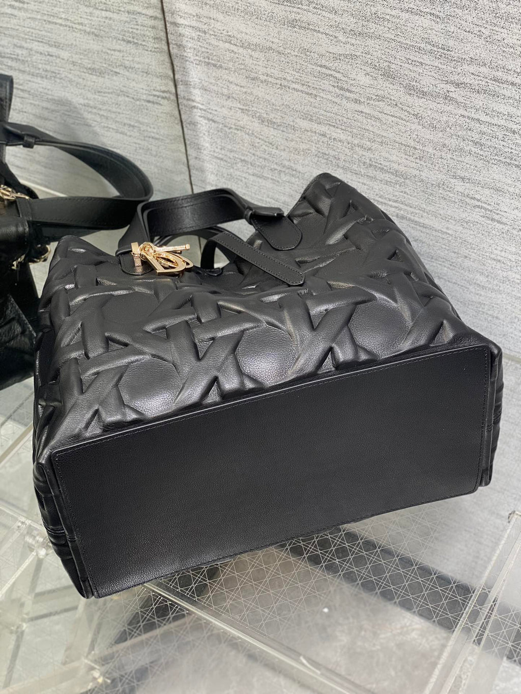 Dior Always Medium 28 Bag in Black Macrocannage Calfskin