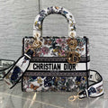 Dior 25S Small Lady D-Lite Bag 24 in Multicolor Flowers Calendar Allover Embroidery