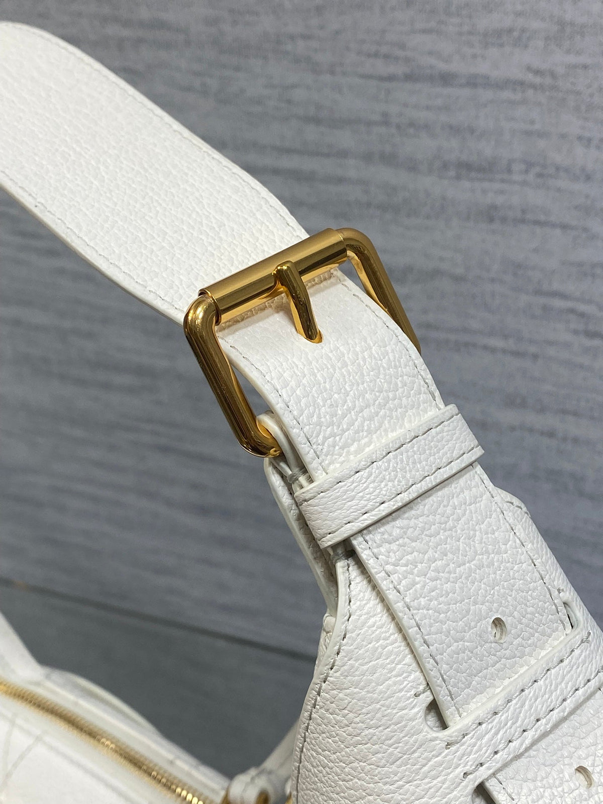 Dior 25S Small Voyage Bag 23 in Ivory Flat Macrocannage Grained Calfskin