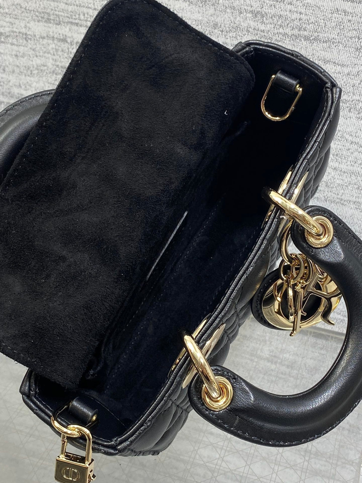 Dior 25S Micro Lady D-Joy 19 in Black Calfskin Gold Hardwre Bag