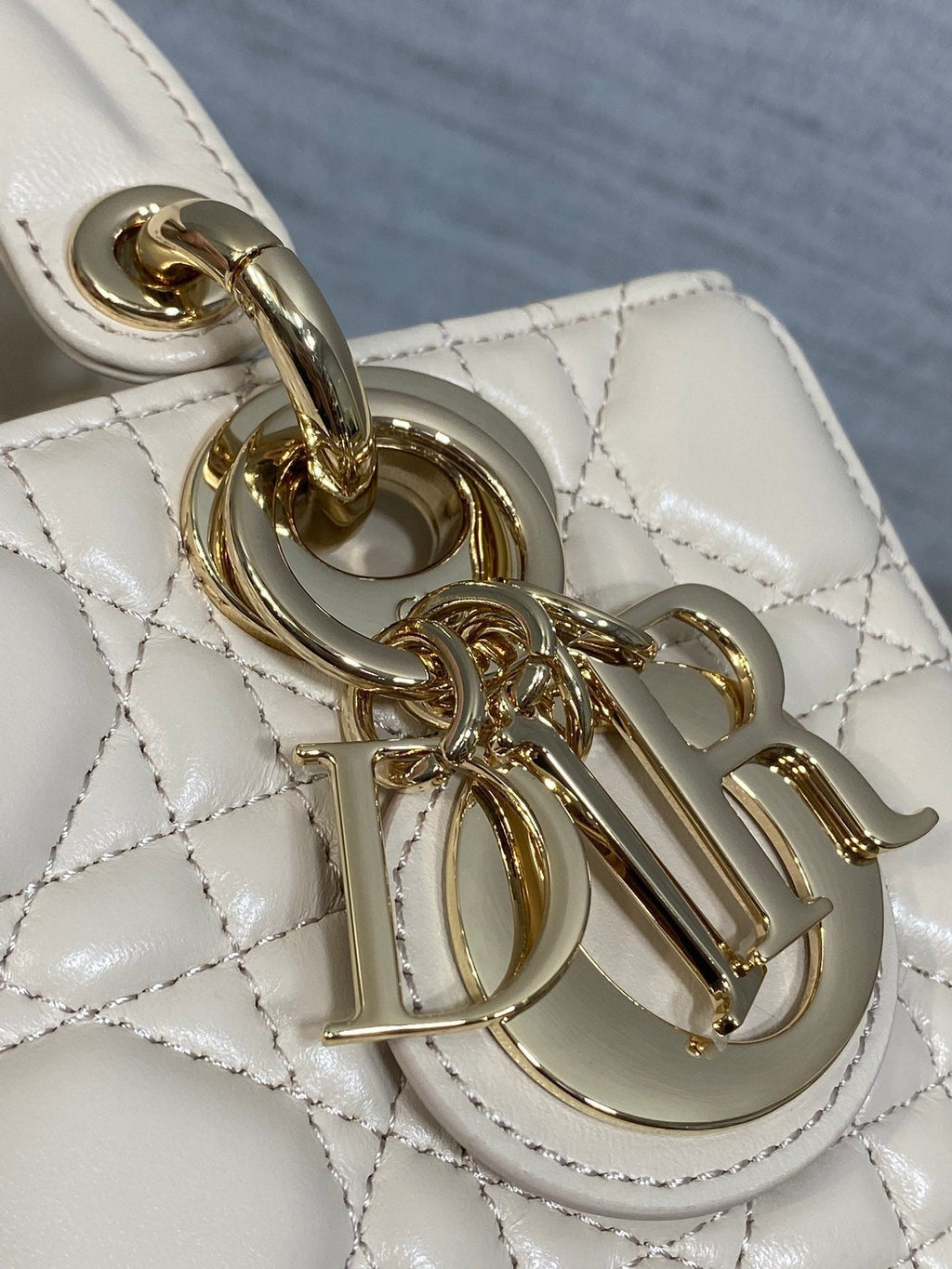 Dior 25S Micro Lady D-Joy 19 in Beige Calfskin Gold Hardwre Bag
