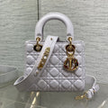 Dior 25S Lady Bag 20 in Lilac Cannage Calfskin Gold Hardwre