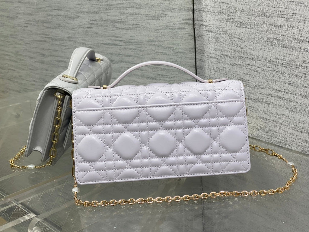 Dior 25S Talk Phone Pouch 21 in Pale Lilac Calfskin Gold Hardwre