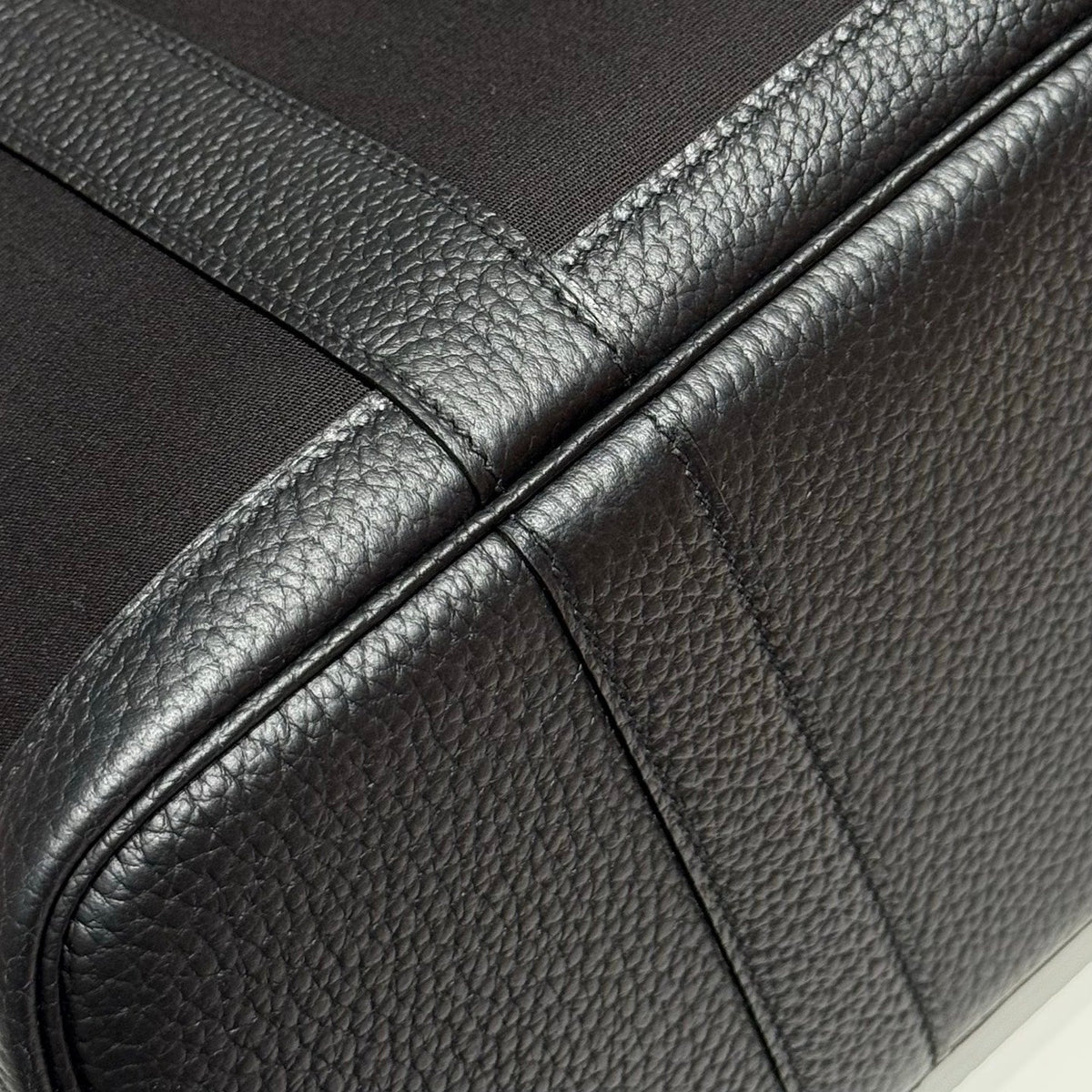 Hermes Garden Party 30cm in Black Toilets Cotton Canvas and Calfskin Bag