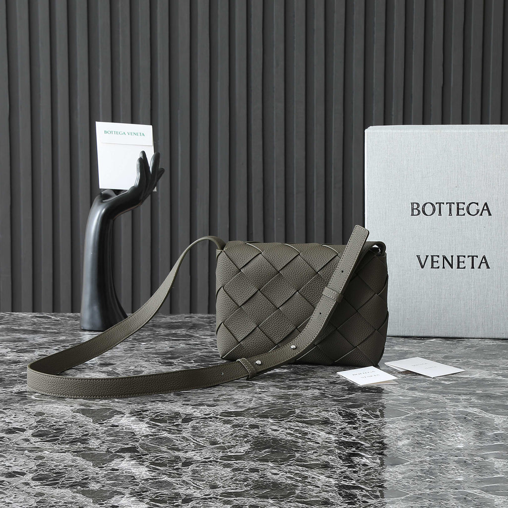 Bottega Veneta 25S Diago 22 in Dark Olive Calfskin Silver Hardware Bag